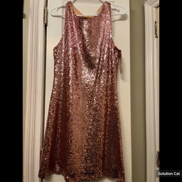 speechless gold sequin dress Speechless Big Girls Rose Gold Tiered Sequin Dress - Rose Gold-Tone